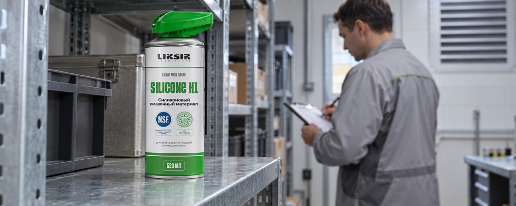 LIKSOL SILICONE H1 Spray на полке проветриваемого помещения для хранения материалов