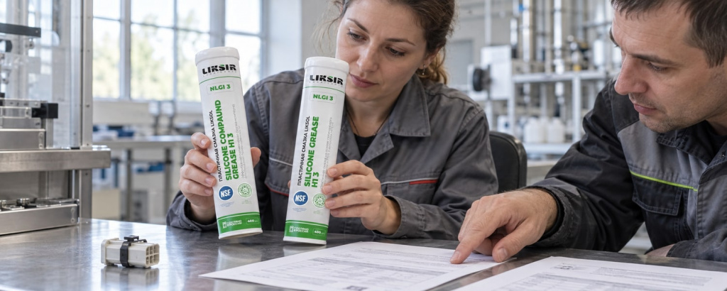 Сравнение тары LIKSOL Silicone Compaund Grease H1 и Silicone Grease H1 с техническими документами